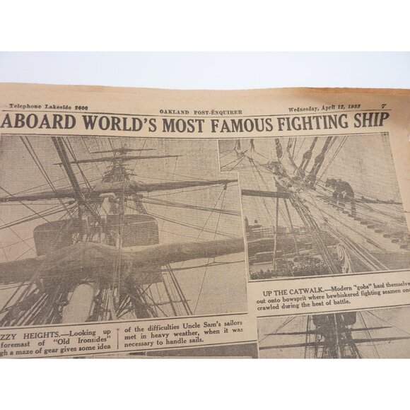 The Oakland post Enquirer Welcome Old ironsides April 1933 souvenir ed very rare - Picture 9 of 15